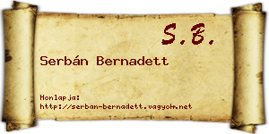 Serbán Bernadett névjegykártya